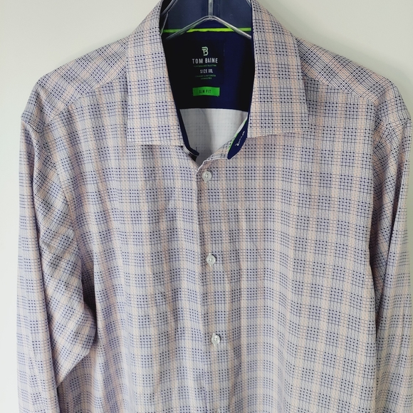 Tom Baine Men’s 2XL Performance Collection Stretch Fabric Slim Fit Shirt - Picture 1 of 5